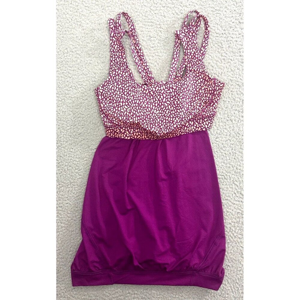 Lululemon‎ Tank Top Built In Bra Purple Pink Workout Athletic